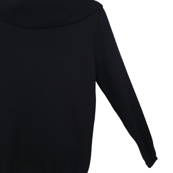Chicos Pullover Sweater Womens Size 1 US 8 Cowl Neck Top Long Sleeve Black - Picture 10 of 12